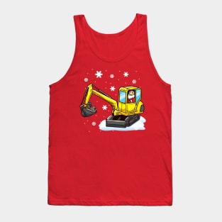 Santa Claus Excavator Digger Construction Backhoe Tank Top